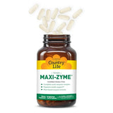 Country Life Maxi-Zyme gelules véganes faciles à avaler, routine quotidienne.