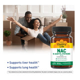 Country Life NAC 750 mg — capsules véganes soutenant la détox du foie.