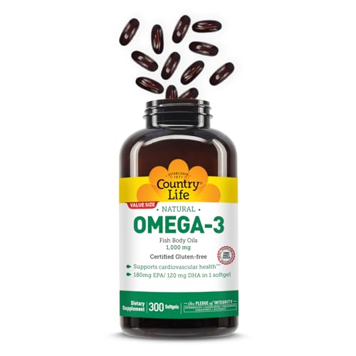 Country Life Omega-3 gélules ouvertes, démonstration de l’ingestion aisée.