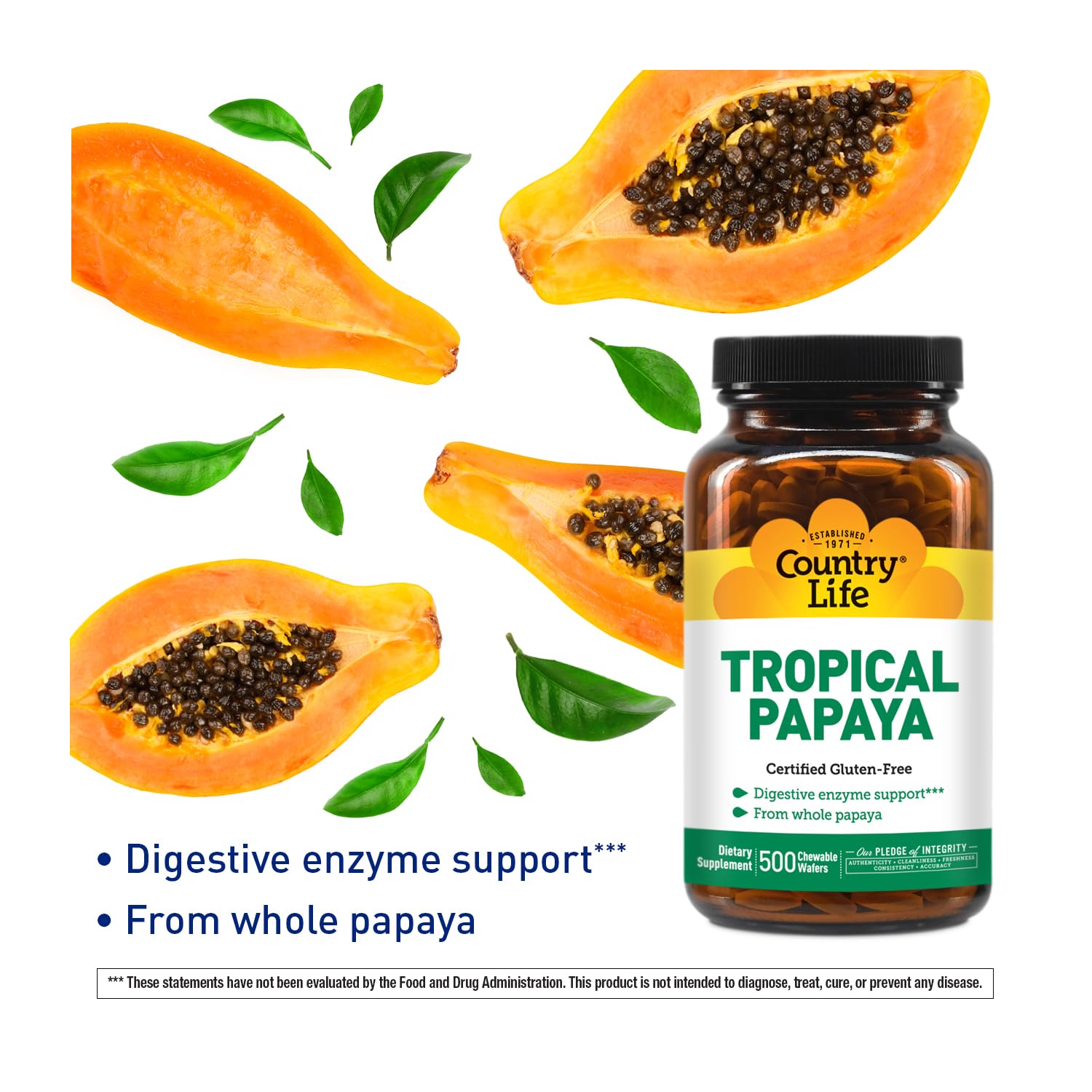 Emballage Country Life Papaye Tropicale ouvert, prise rapide après le repas
