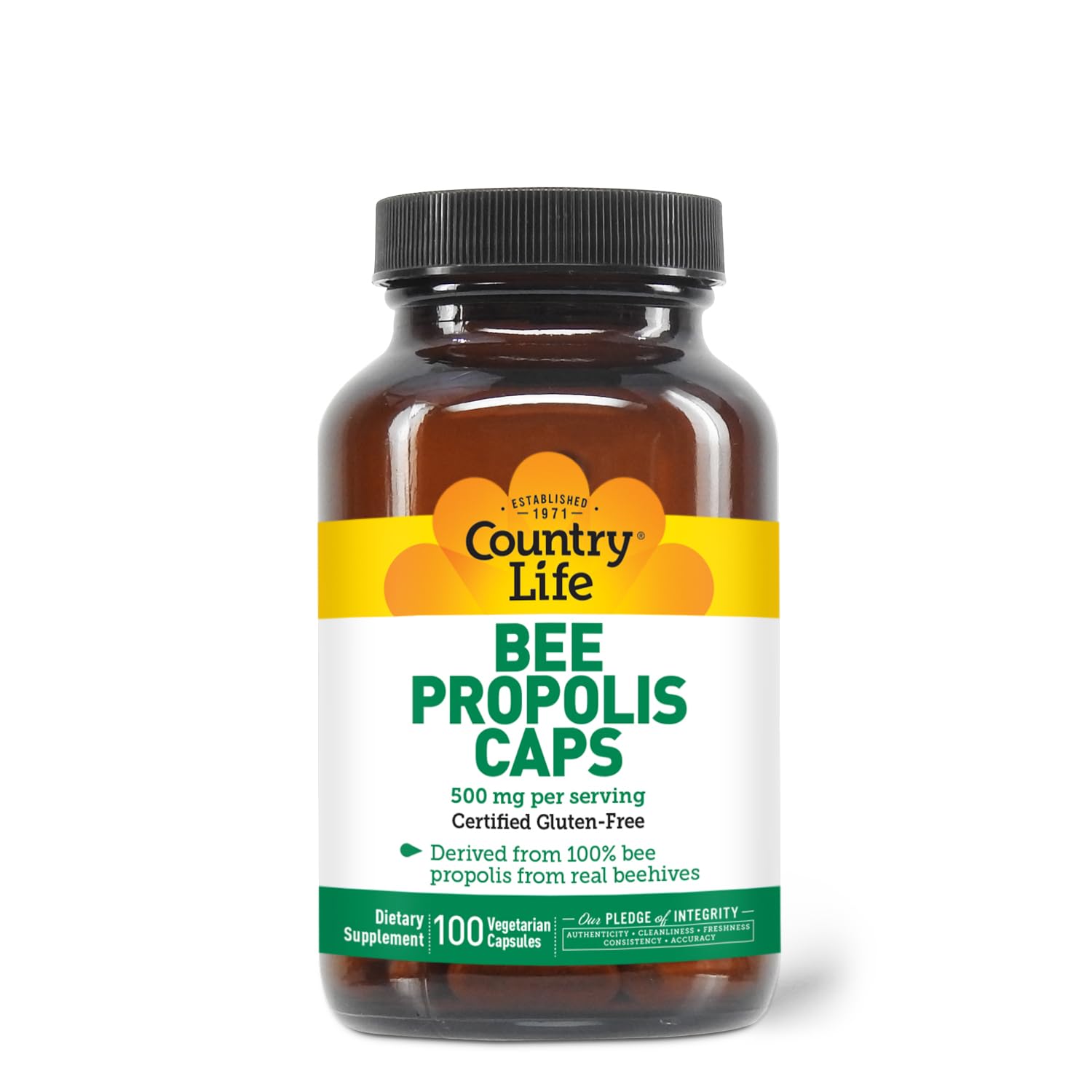 Country Life Propolis 500 mg dans la boîte, présentation pratique pour routine bien-être.
