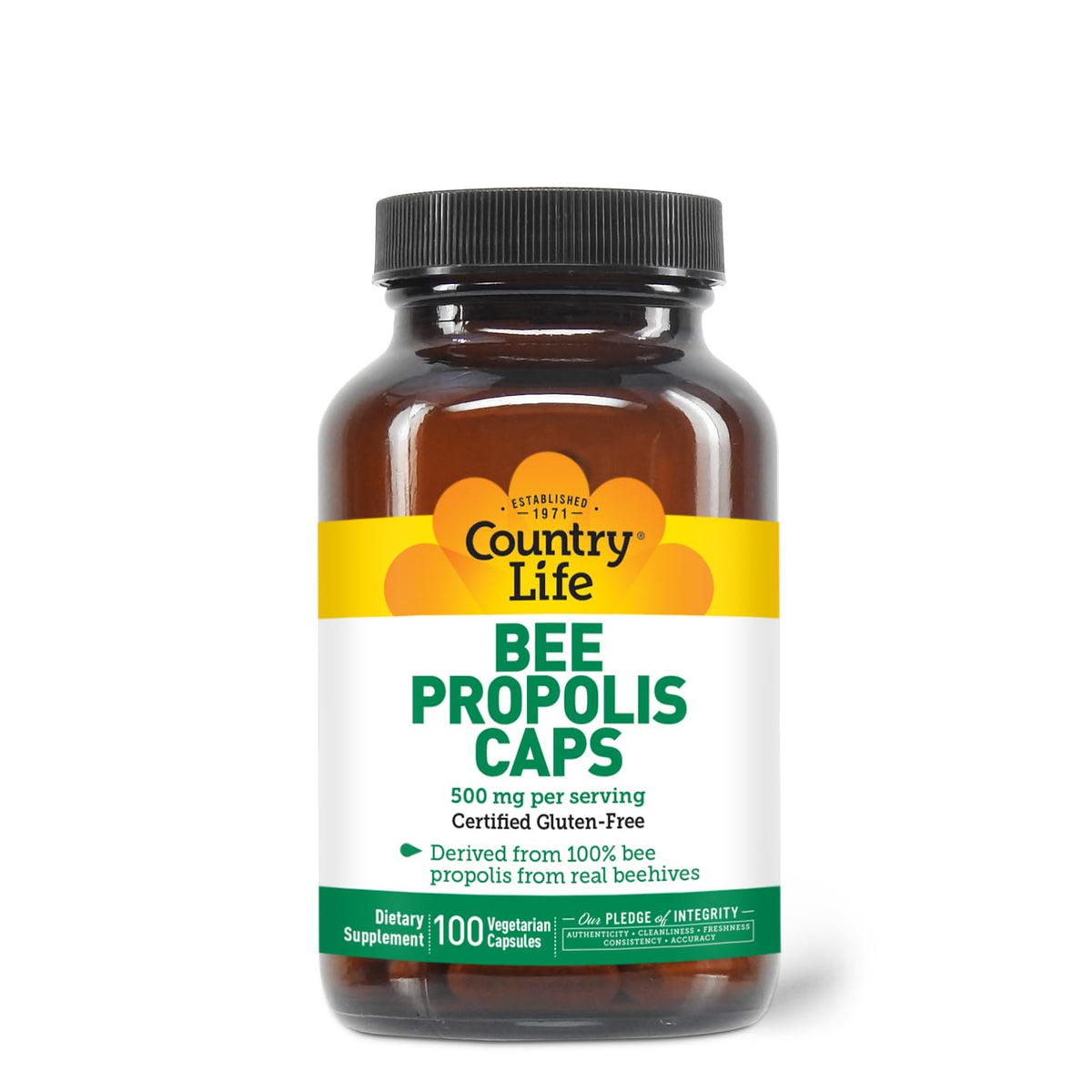 Country Life Propolis 500 mg dans la boîte, présentation pratique pour routine bien-être.