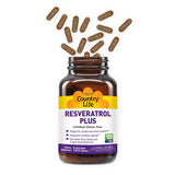 Country Life Resveratrol Plus capsules prêtes à l’emploi, pratique pour votre routine santé.