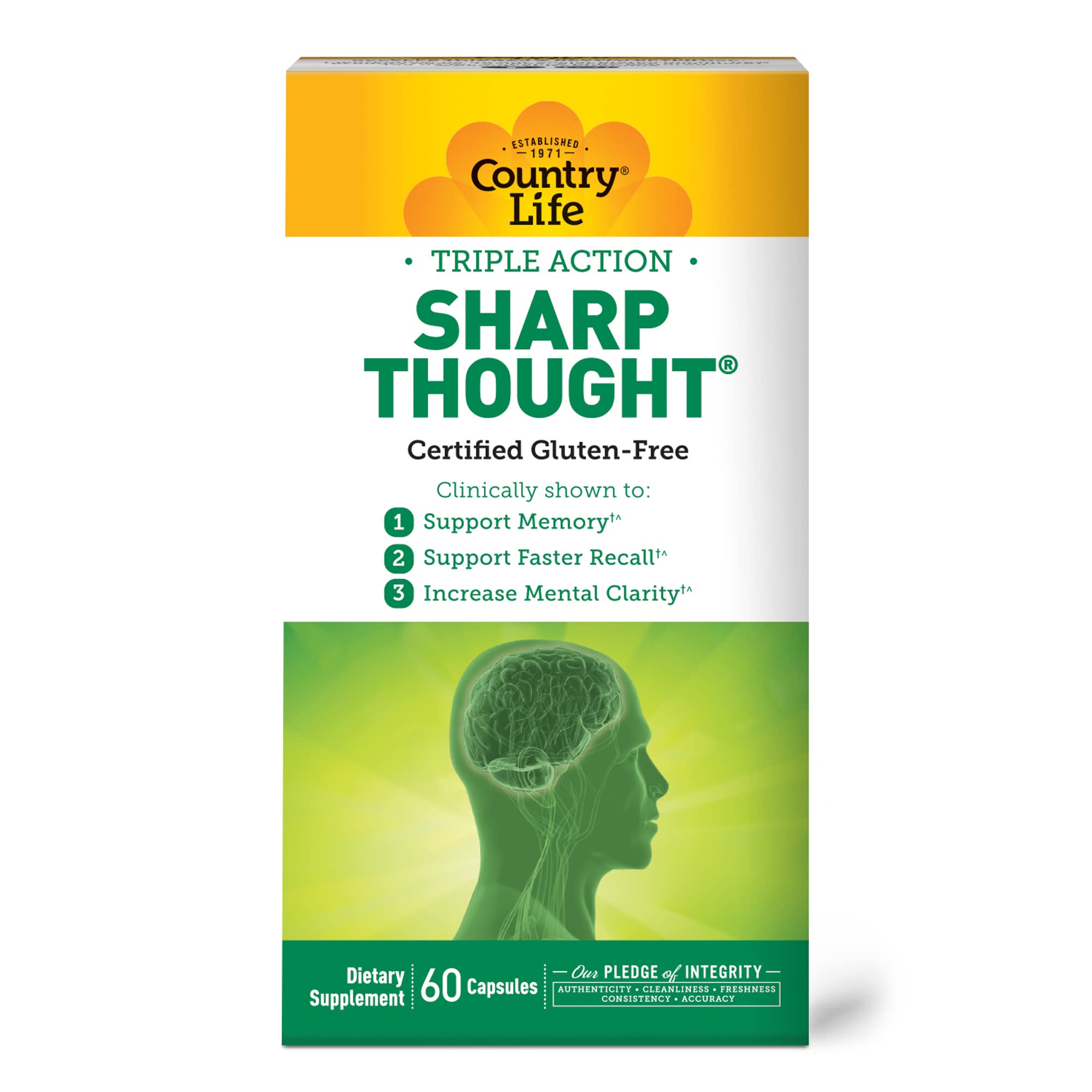 Country Life Sharp Thought – complément alimentaire pour une routine cognitive potentielle.