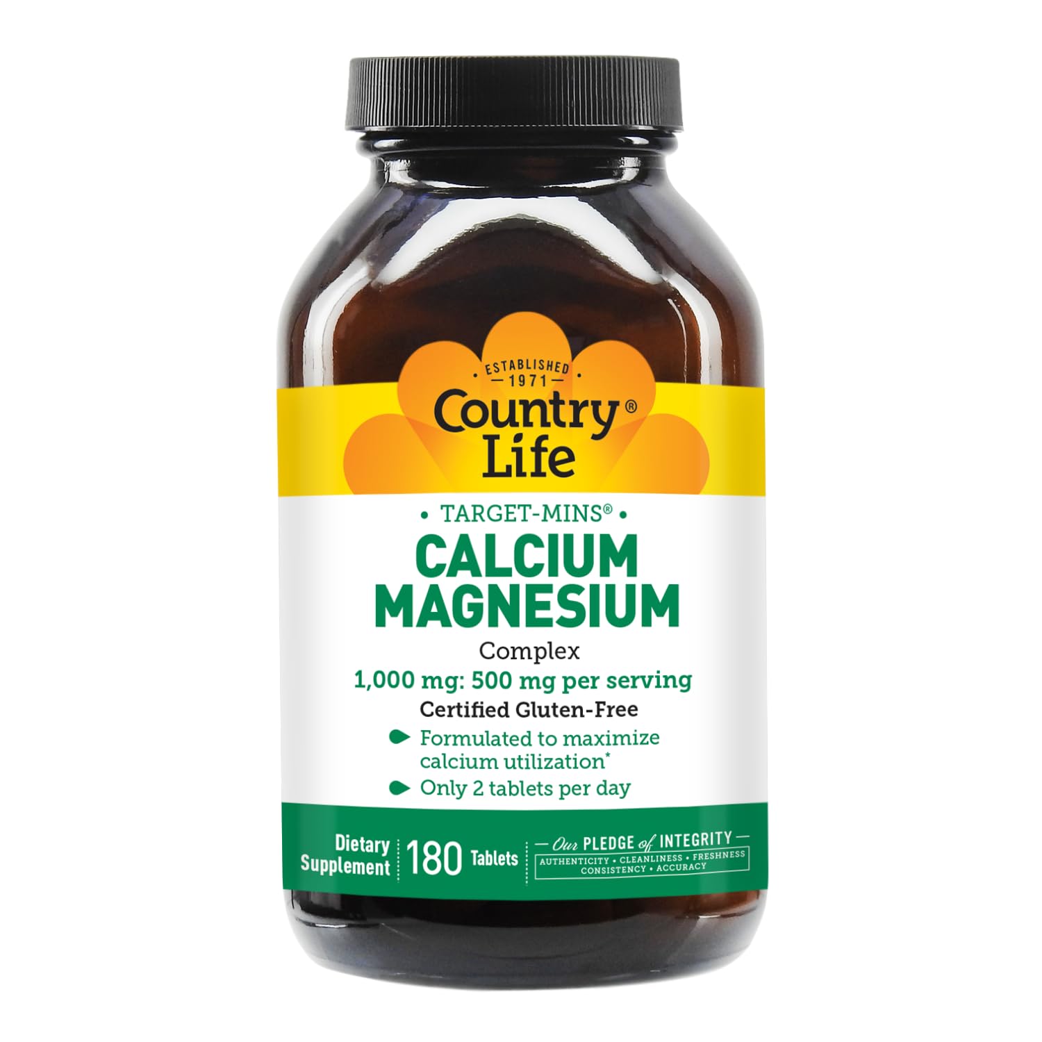 Country Life Target-Mins Calcium Magnésium Complex – étiquette claire facilitant la prise et le suivi.