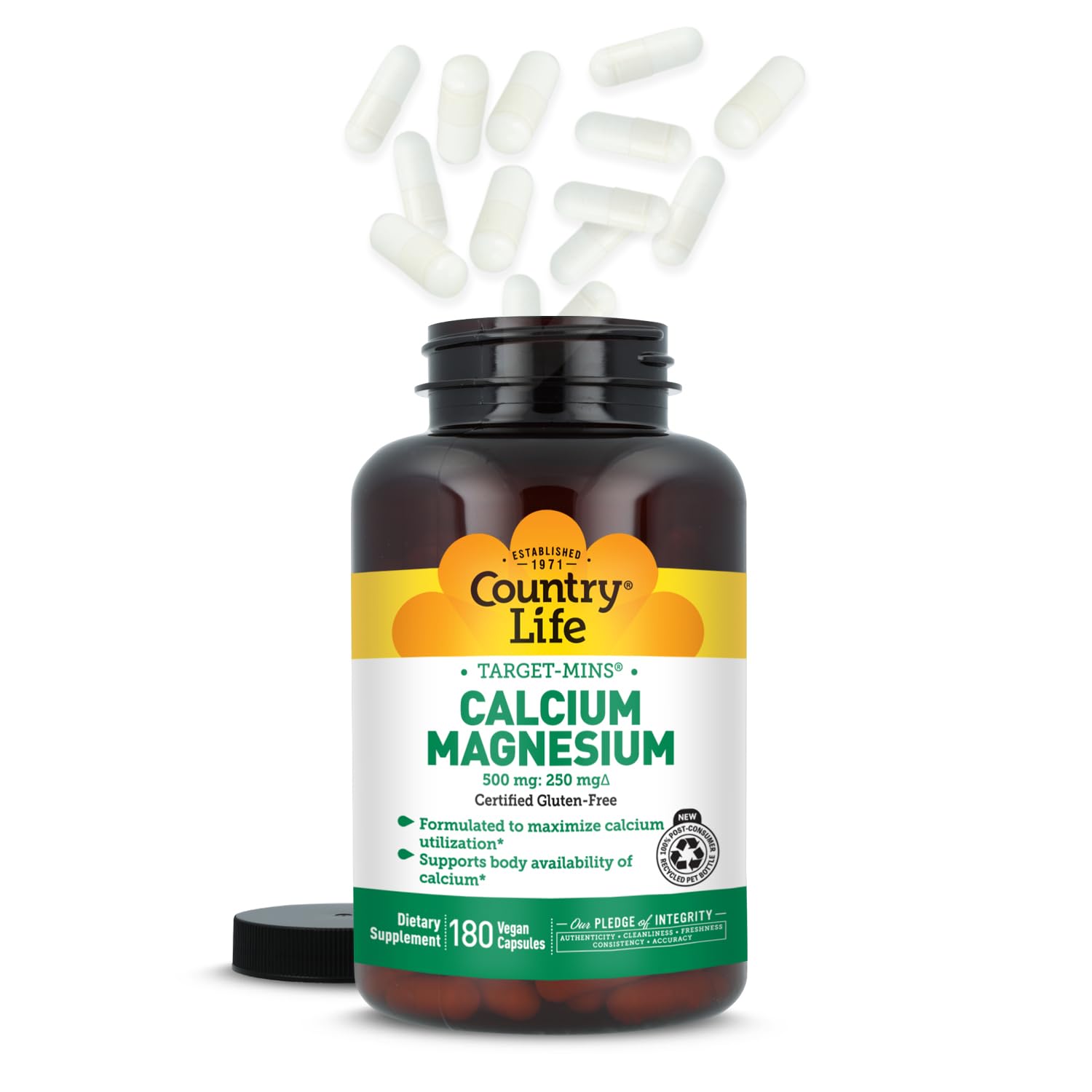 Country Life Target-Mins Calcium Magnesium — produit sans gluten, adapté au quotidien