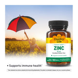 Country Life Target-Mins Zinc 50 mg — comprimé dose élevée pour soutenir l'alimentation en zinc.