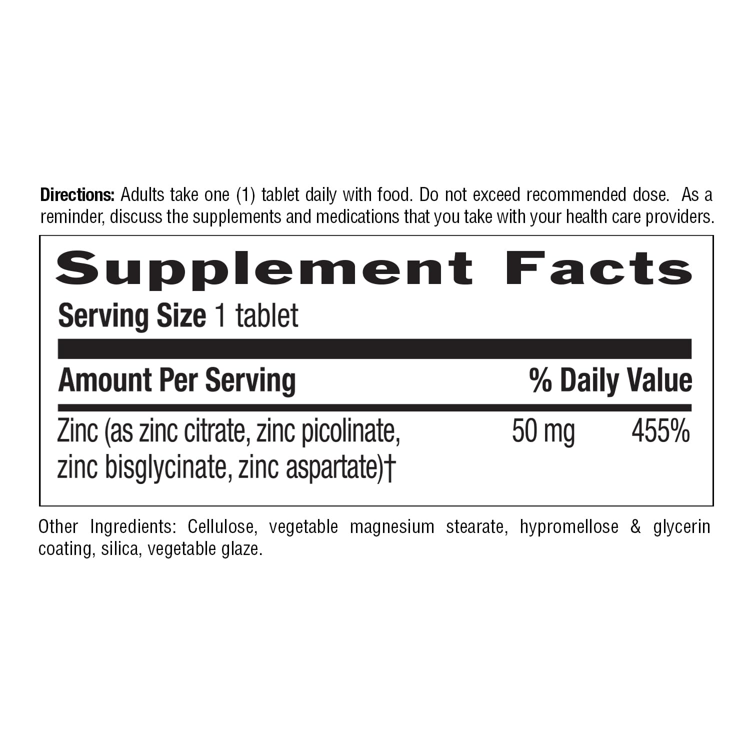 Country Life Target-Mins Zinc 50 mg – comprimés, dose quotidienne pratique pour la nutrition.