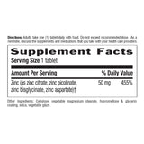 Country Life Target-Mins Zinc 50 mg – comprimés, dose quotidienne pratique pour la nutrition.