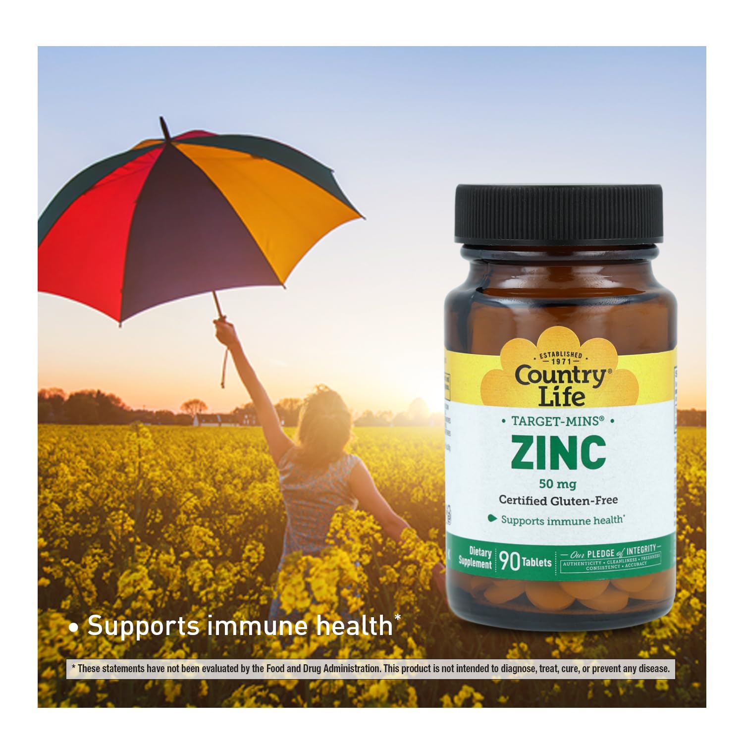 Country Life Target-Mins Zinc 50 mg – etiquette, informations claires pour un choix éclairé.