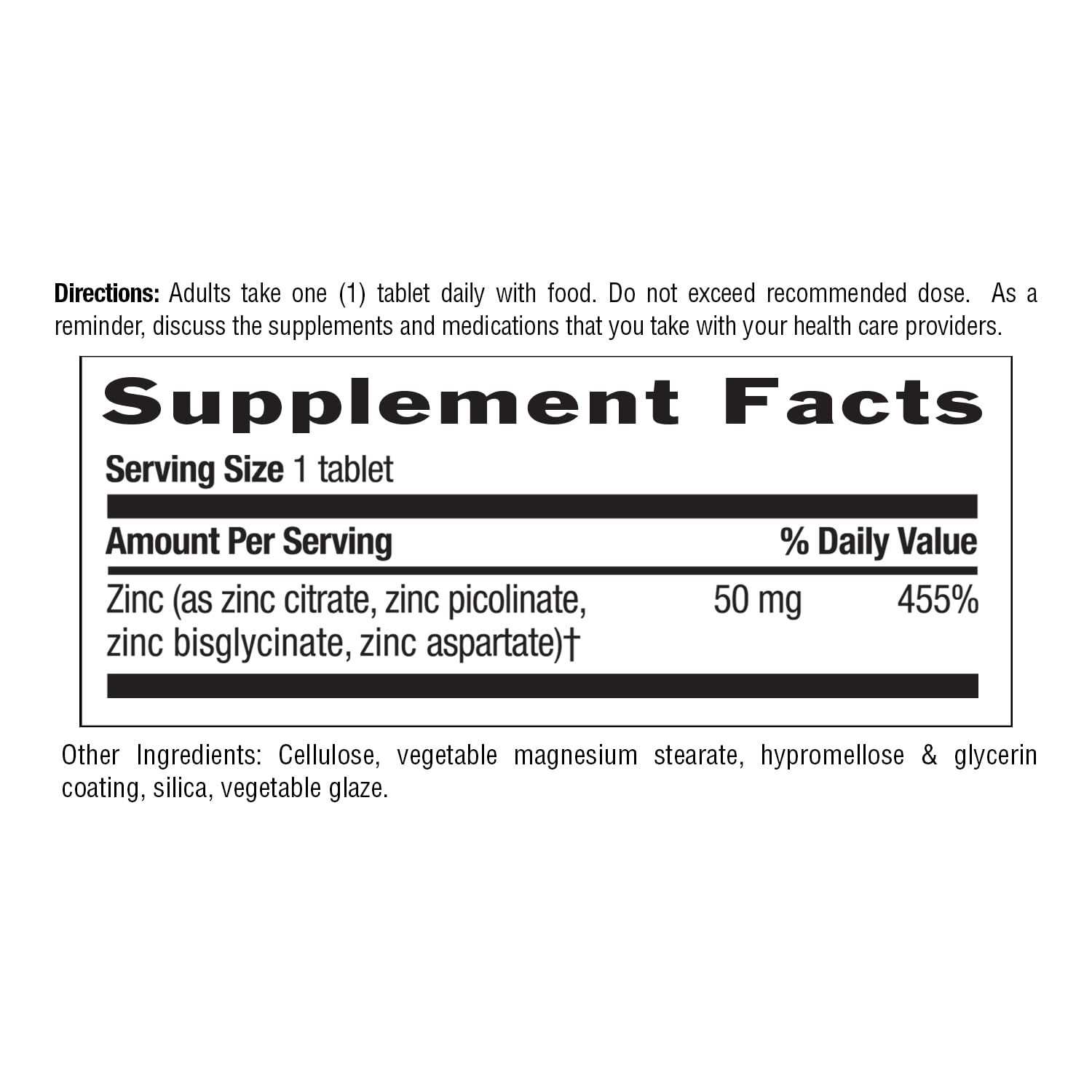 Country Life Target-Mins Zinc 50 mg — étiquette claire pour une prise fiable.