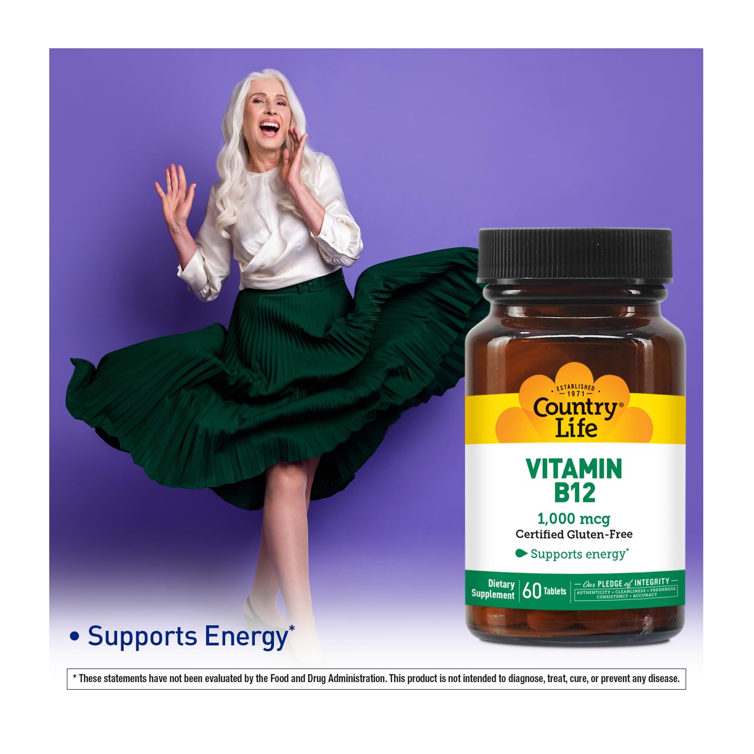 Country Life Vitamine B12 – certificat et contrôle qualité visibles