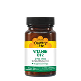Country Life Vitamine B12 – emballage montrant le dosage 1000 mcg