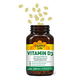 Country Life Vitamine D3 2500 UI — dose élevée favorisant l'absorption du calcium.