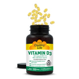 Country Life Vitamine D3 2500 UI — soutien potentiel des os et dents.