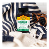 Country Life Vitamine D3 étiquette claire et certifiée.