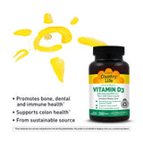Country Life Vitamine D3 sans gluten, compatible régime.