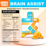 Cover Three Brain Assist, ingrédients curcumine et uridine pour une meilleure clarté d'esprit.