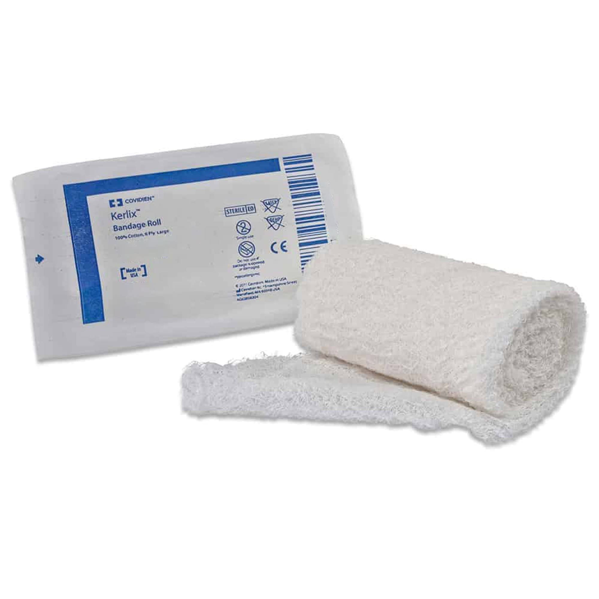 Kerlix Covidien — rouleau gazeux stérile, poche douce, absorption efficace pour le pansement.