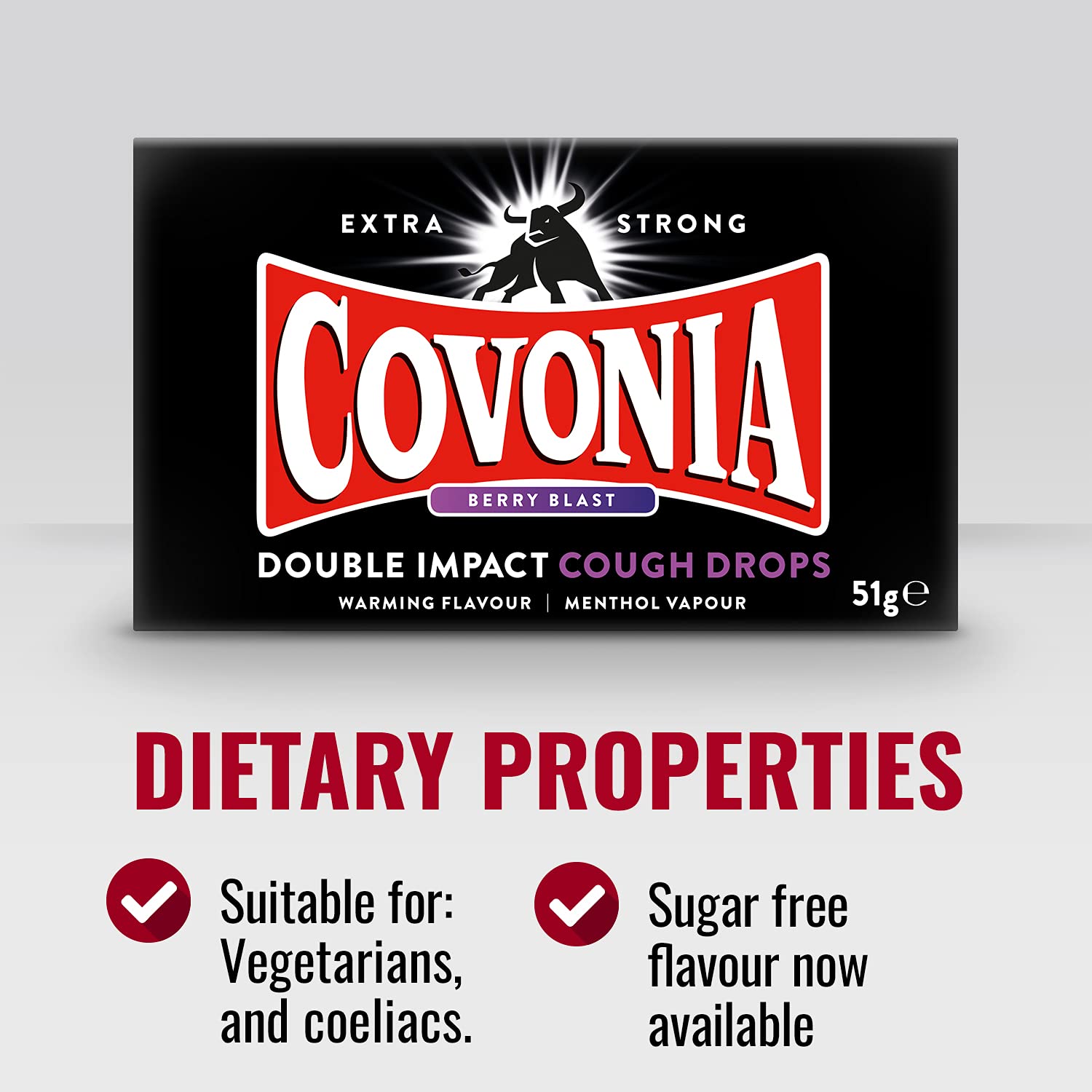 Pastilles Covonia Berry Blast côté blanc aide à dégager les voies aériennes