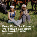 Cowboy Colostrum provenant de fermes américaines éthiques.