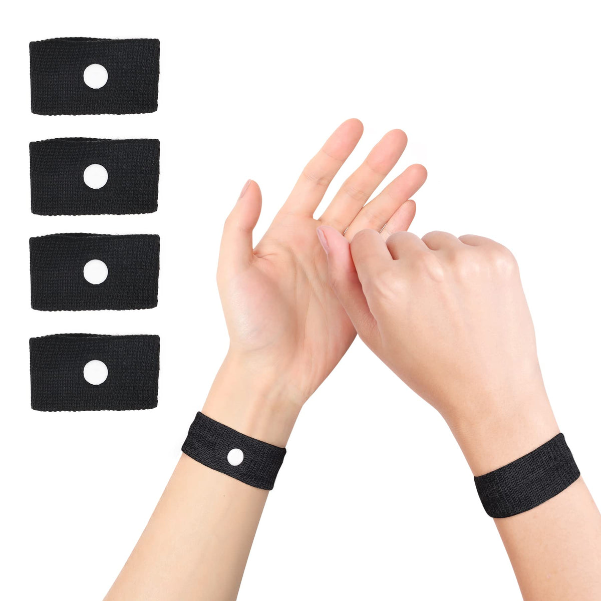 Bracelet Cozyhealth anti-nausée porté au poignet lors d’un voyage