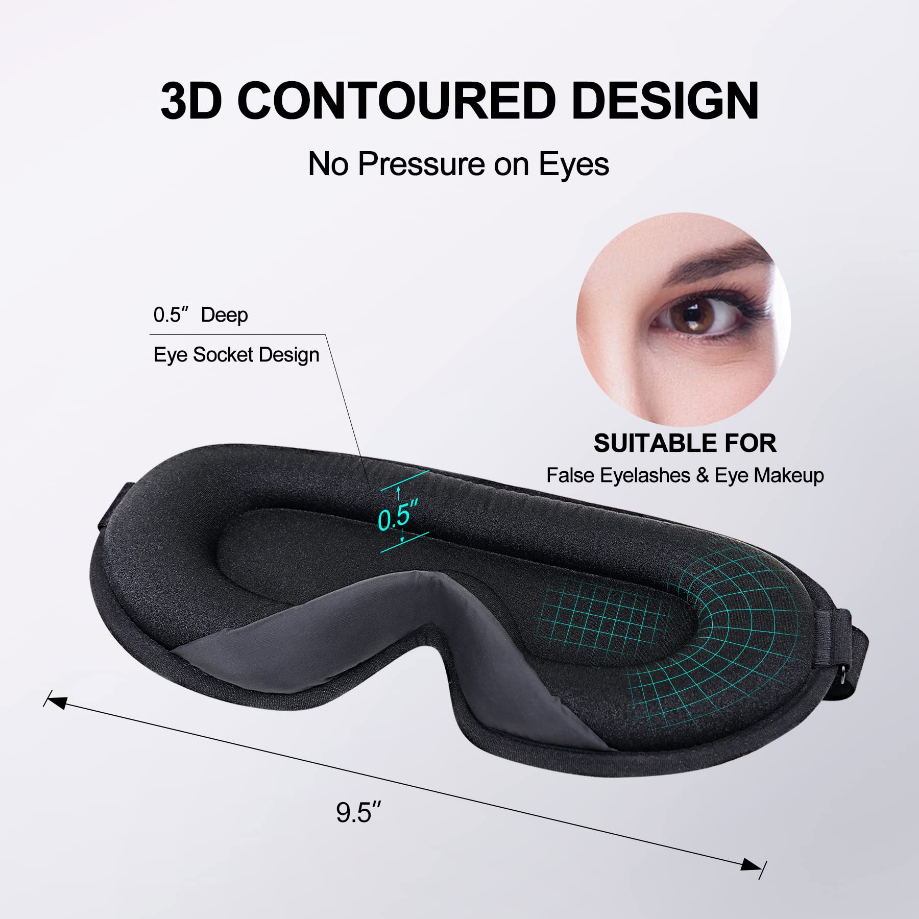 Cozyhealth masque-sommeil-confort-lateral montre le confort pour dormeurs sur le côté