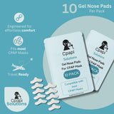 CPAPi Solutions gel nez coussinets – compatibles avec masques CPAP pour étanchéité et confort.