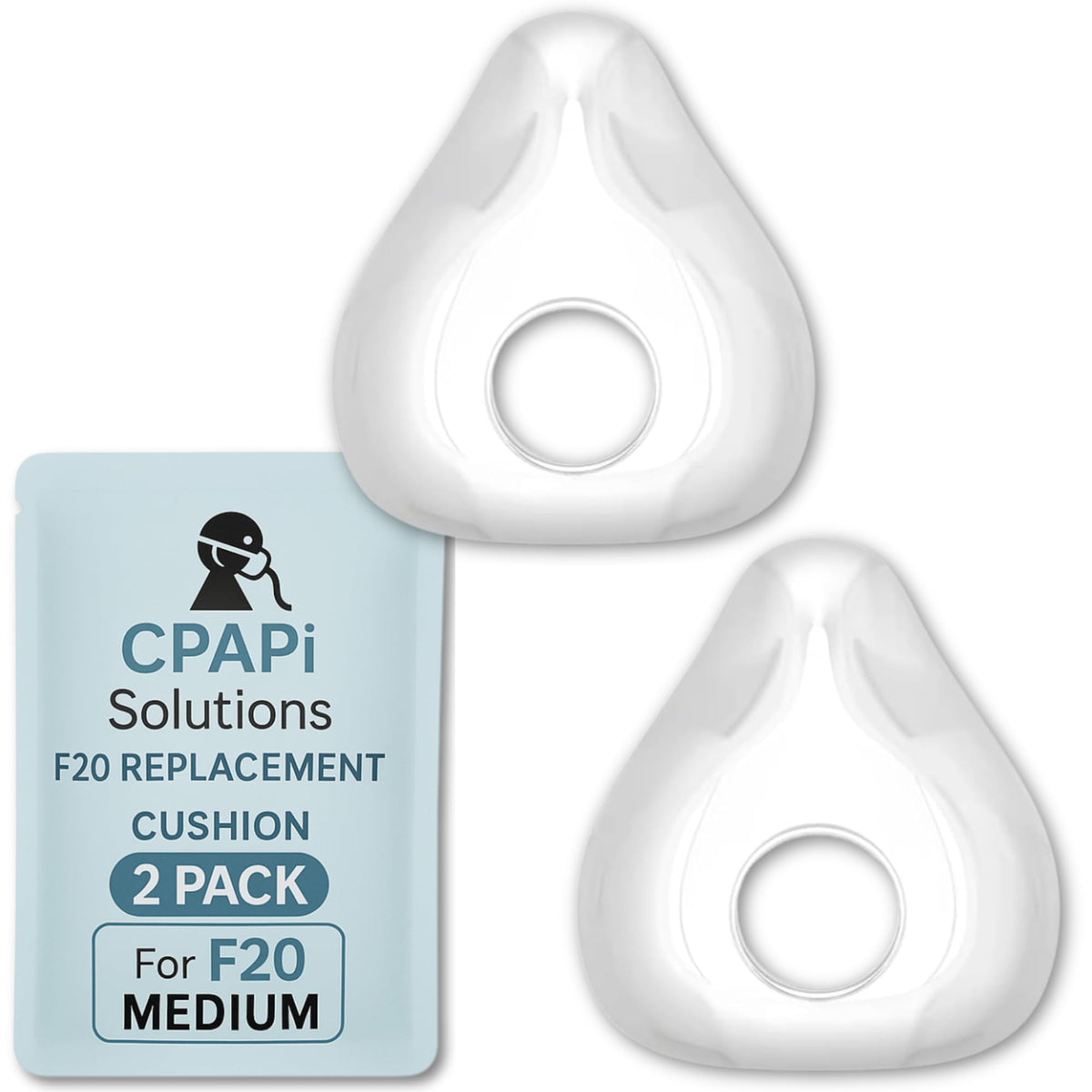 CPAPi Solutions F20 coussin AirFit — étanchéité fiable pour une thérapie calme.
