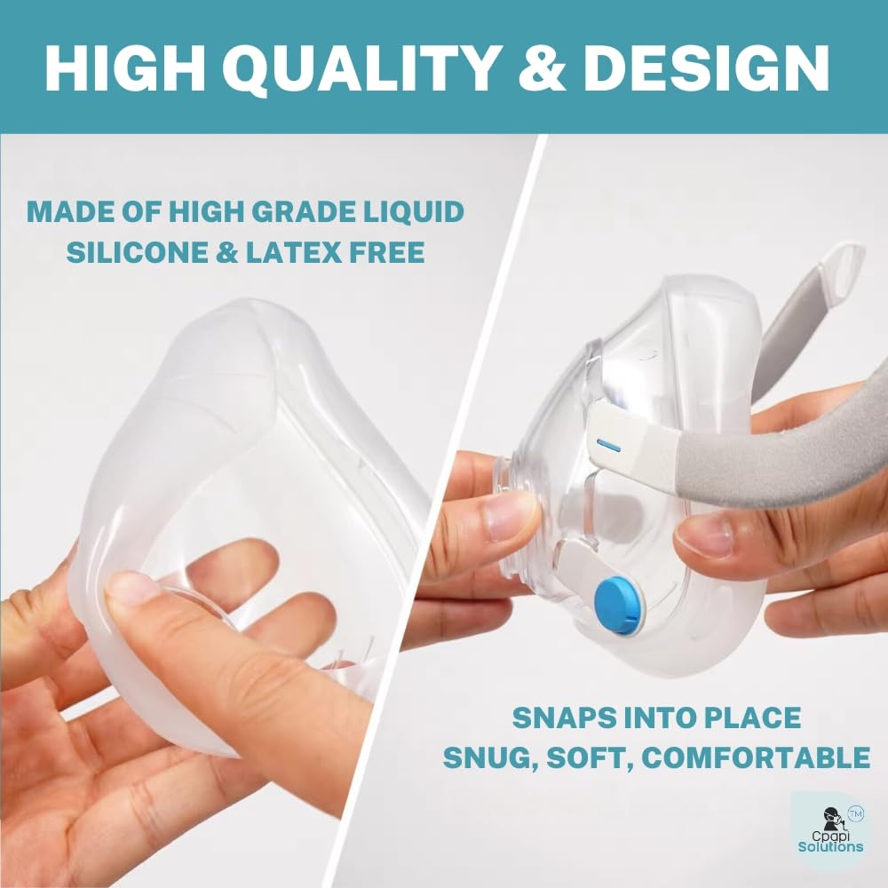 Coussin F20 CPAPi Solutions — ajustement précis autour nez et bouche.