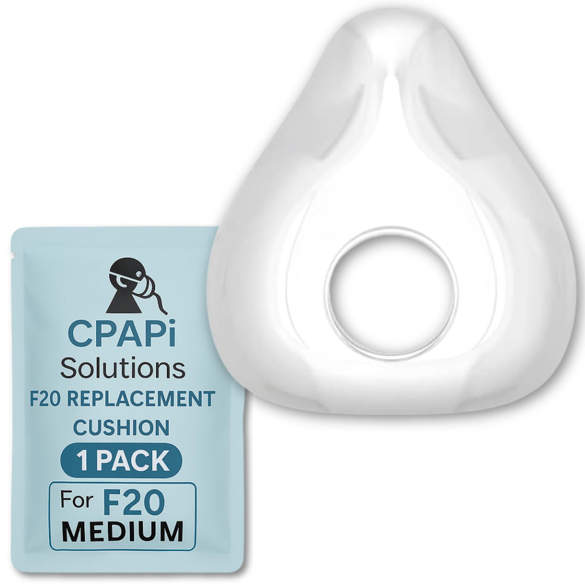 CPAPi Solutions F20 coussin remplacement AirFit: étanchéité fiable toute la nuit.