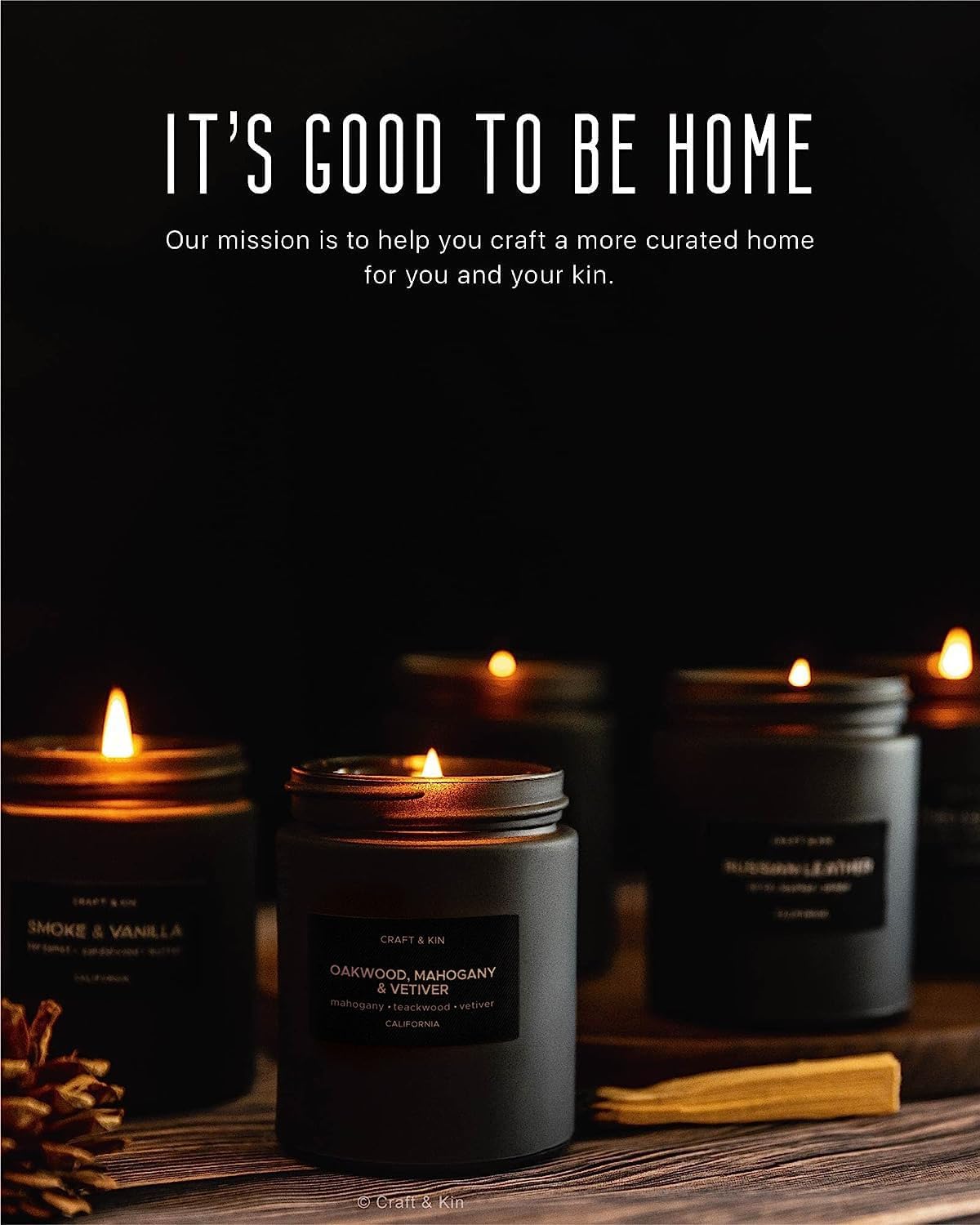 Bougie Craft & Kin cadeau élégant noir: idée parfaite pour offrir