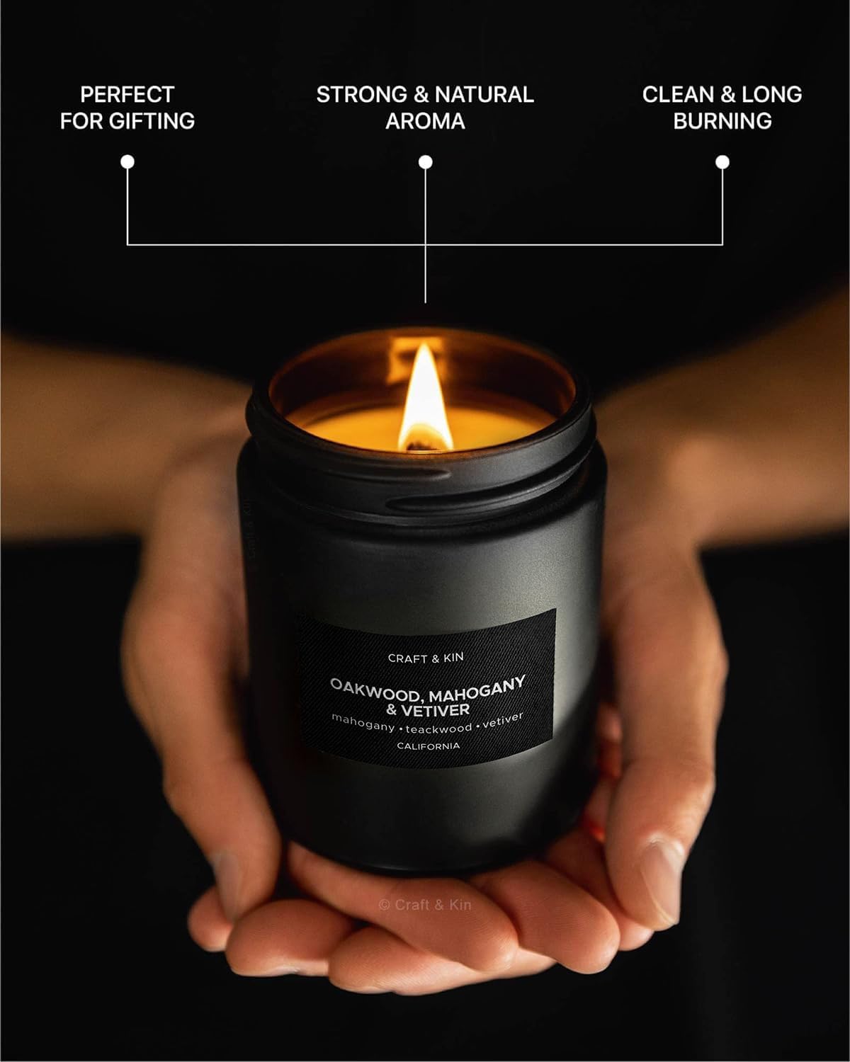 Bougie Craft & Kin cire soja noir: design moderne et élégant