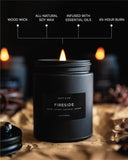 Parfum de cèdre et fumée, patchouli et vetiver de Craft & Kin Smoky Fireside.