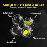 Craftmetal Shilajit Gommes avec Ashwagandha et Gingembre, soutien après effort.
