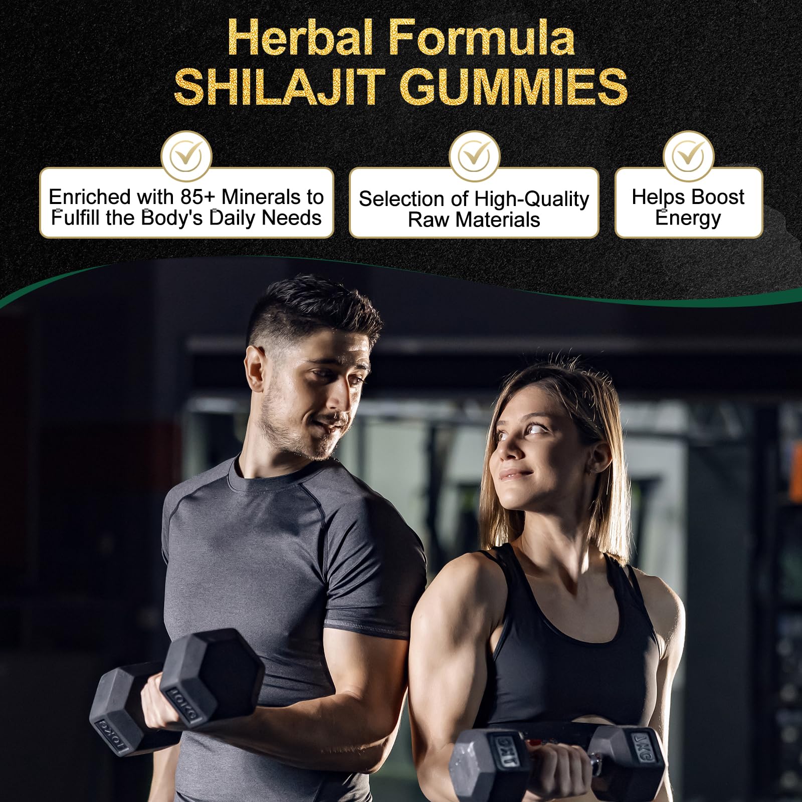 Craftmetal Shilajit Gommes riches en minéraux, adapté après l’entraînement.