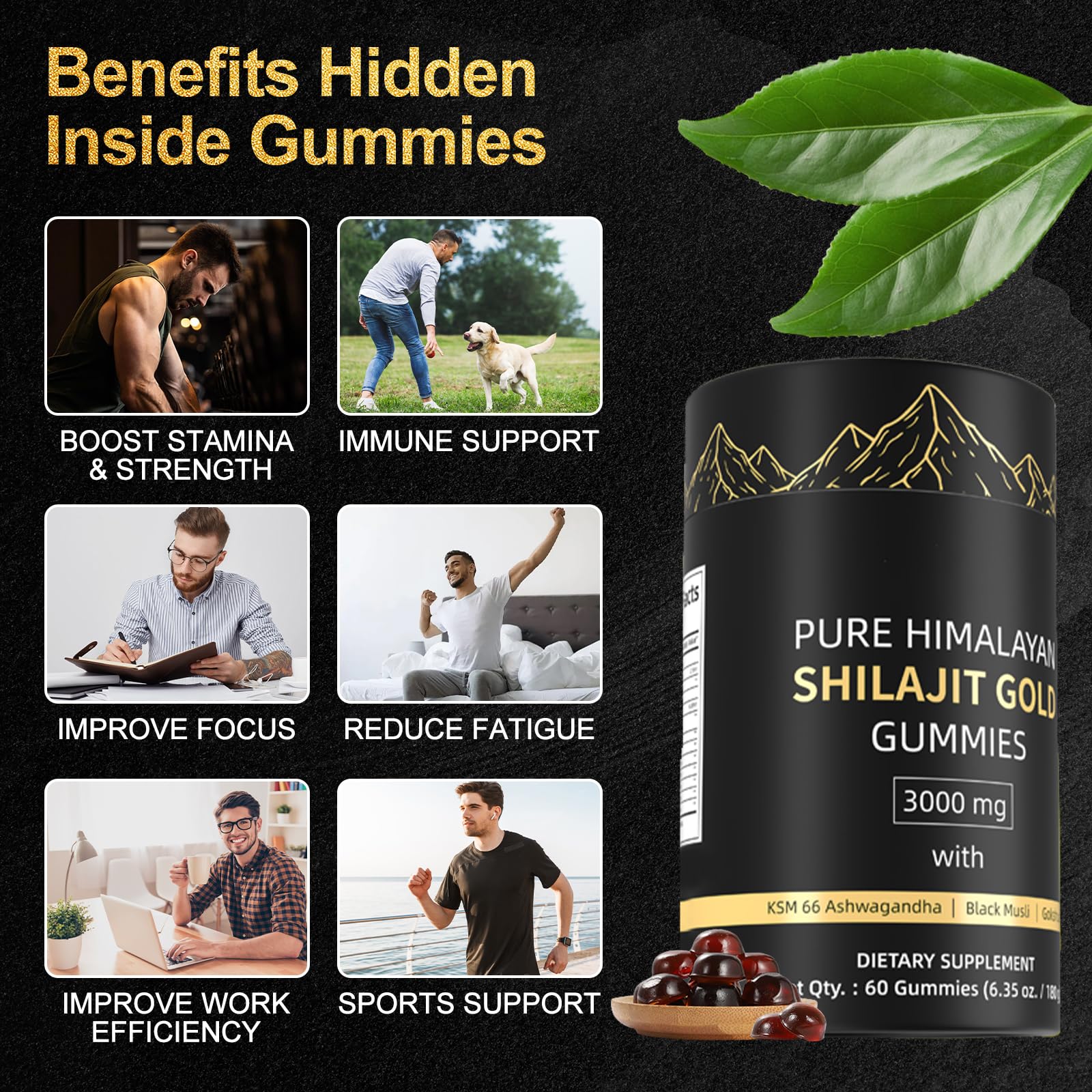 Craftmetal Shilajit Gommes usage quotidien en deux gommes, routine facile.