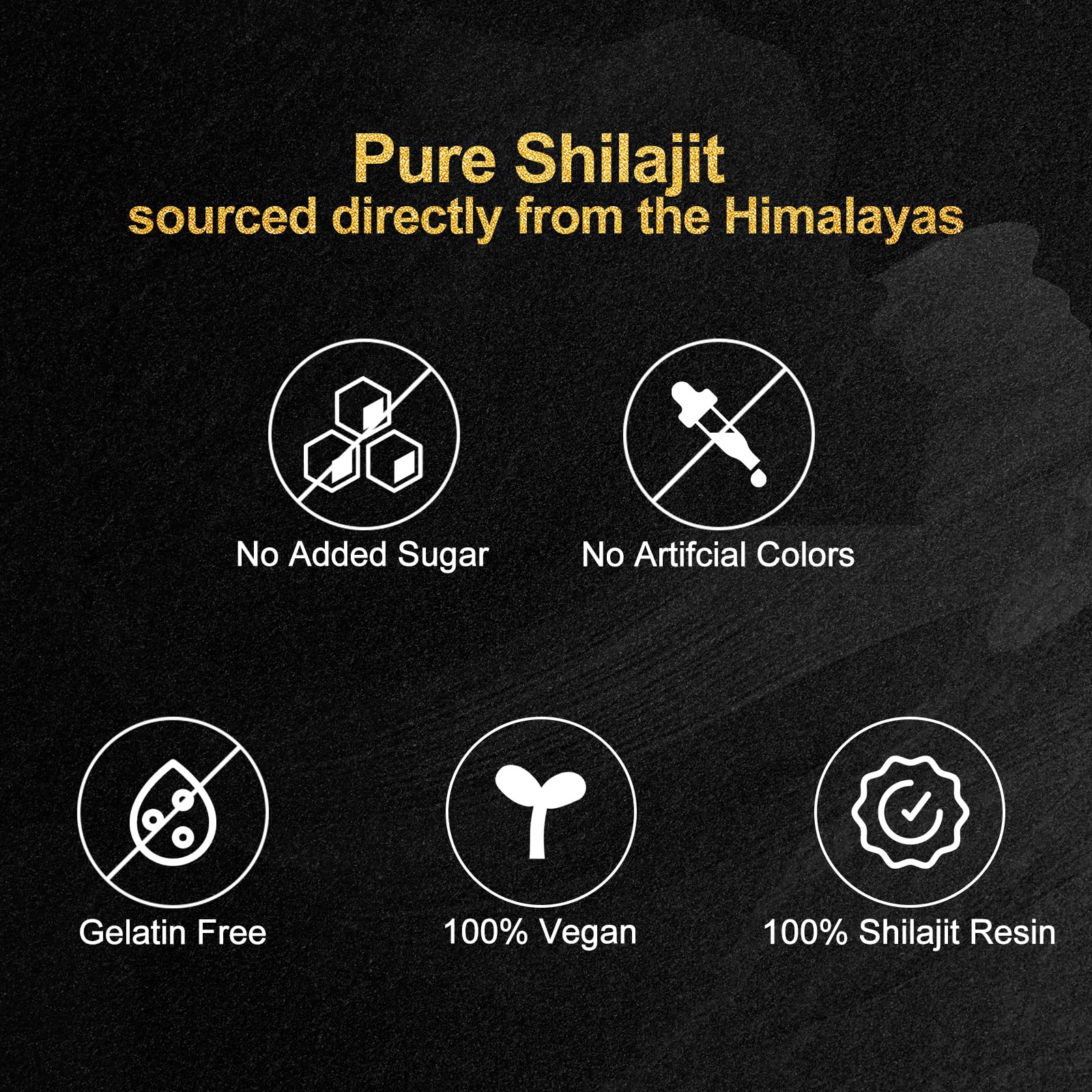 Craftmetal Shilajit Gommes végan et sans sucre ajouté.