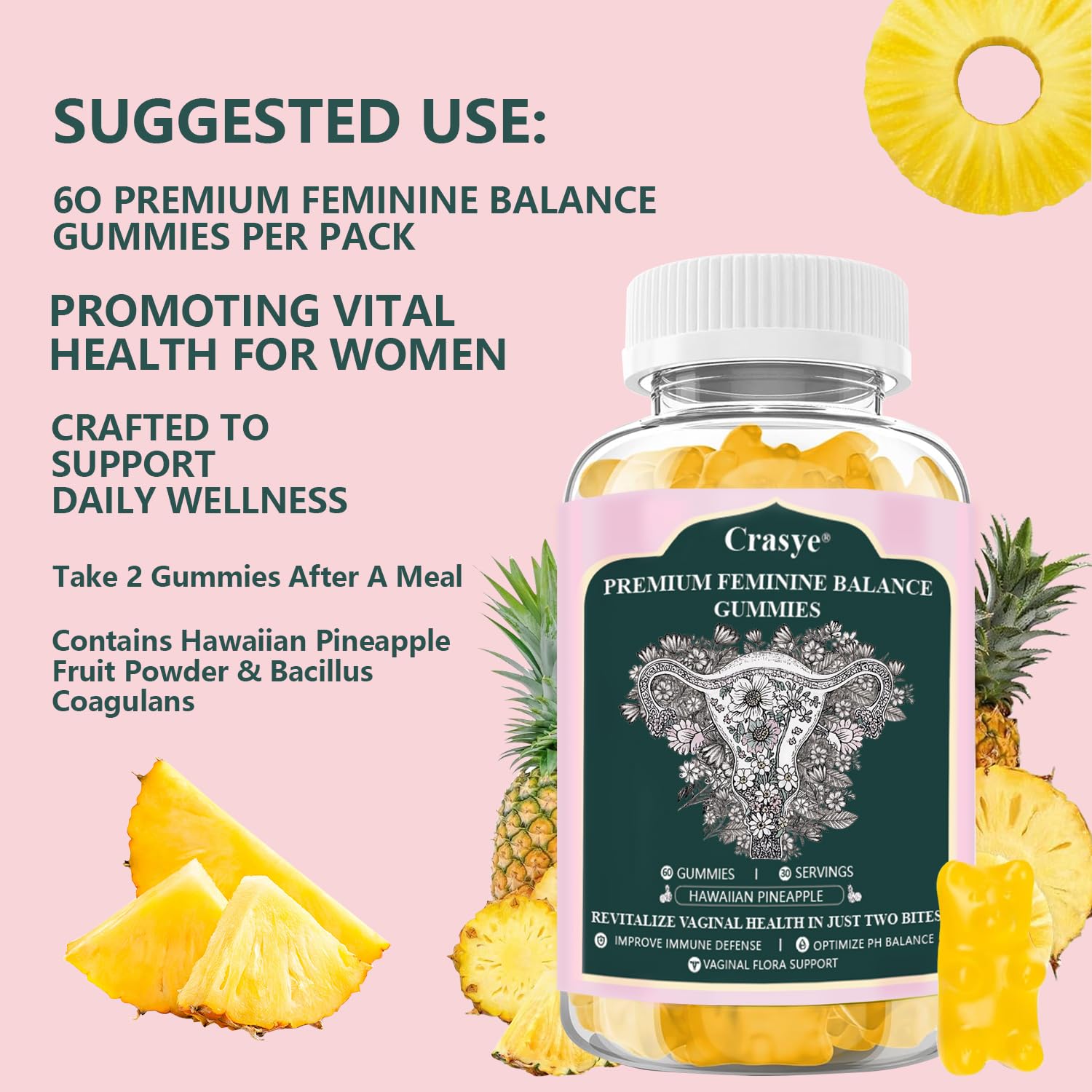 Gommes Crasye Premium – Utilisation quotidienne pratique pour femmes adultes.