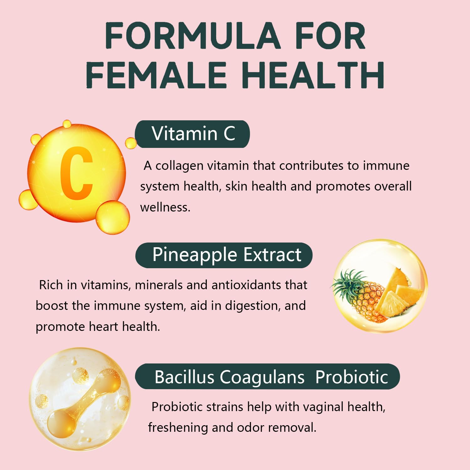 Gommes Crasye Premium – Ingrédients bacillus coagulans et flore vaginale équilibrée.