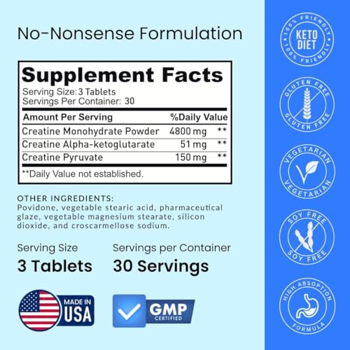 Crazy Muscle Créatine – tablettes faciles à avaler et rapides