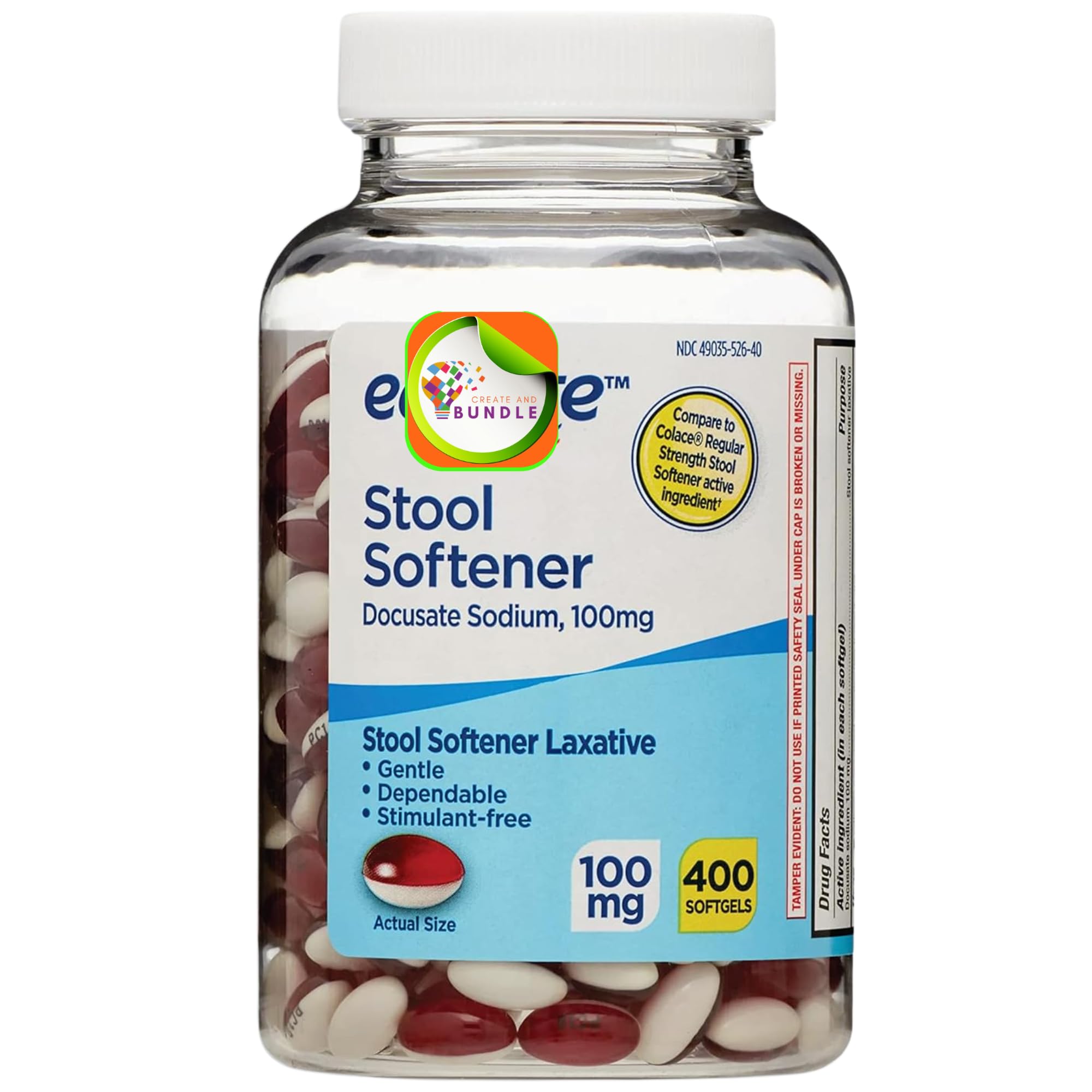 Capsules laxatifs douces Create and Bundle, boite 400, faciles à avaler pour un confort quotidien.