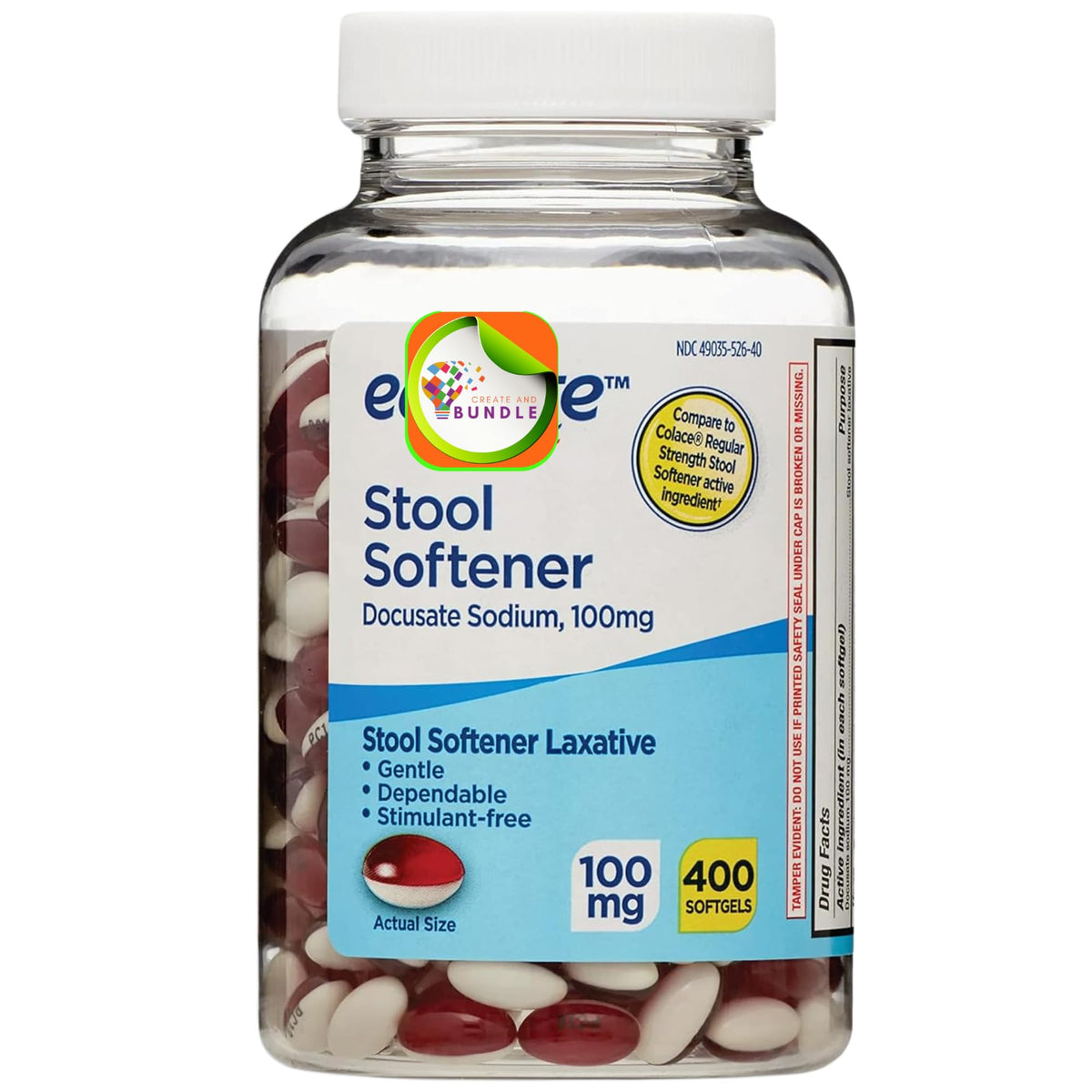 Capsules laxatifs douces Create and Bundle, boite 400, faciles à avaler pour un confort quotidien.