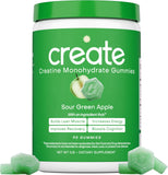 Emballage Create Creatine Monohydrate Gummies, pratique pour l'entraînement.