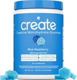 Gomme Create Créatine Monohydrate en boîte orange, énergie durable.