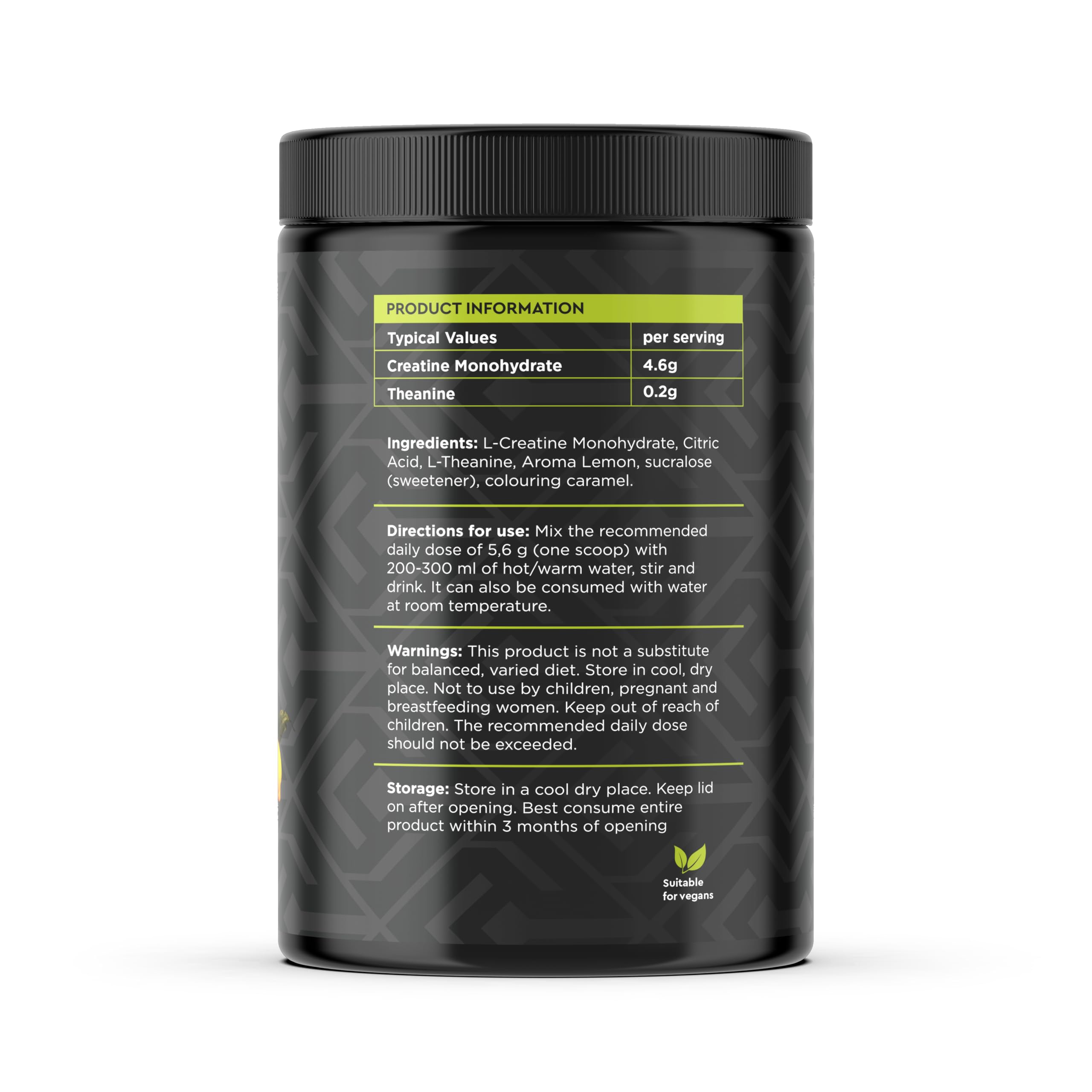 Poudre CreaTea citron, facile à diluer pour des séances plus performantes.
