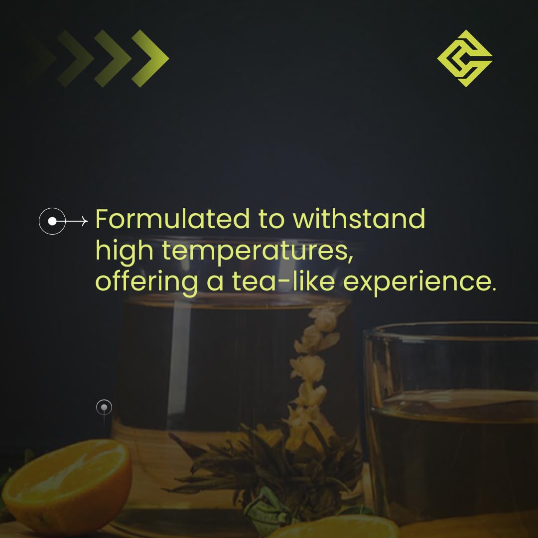 Verre CreaTea infusion citron, expérience thé énergisant pour démarrer l'effort.