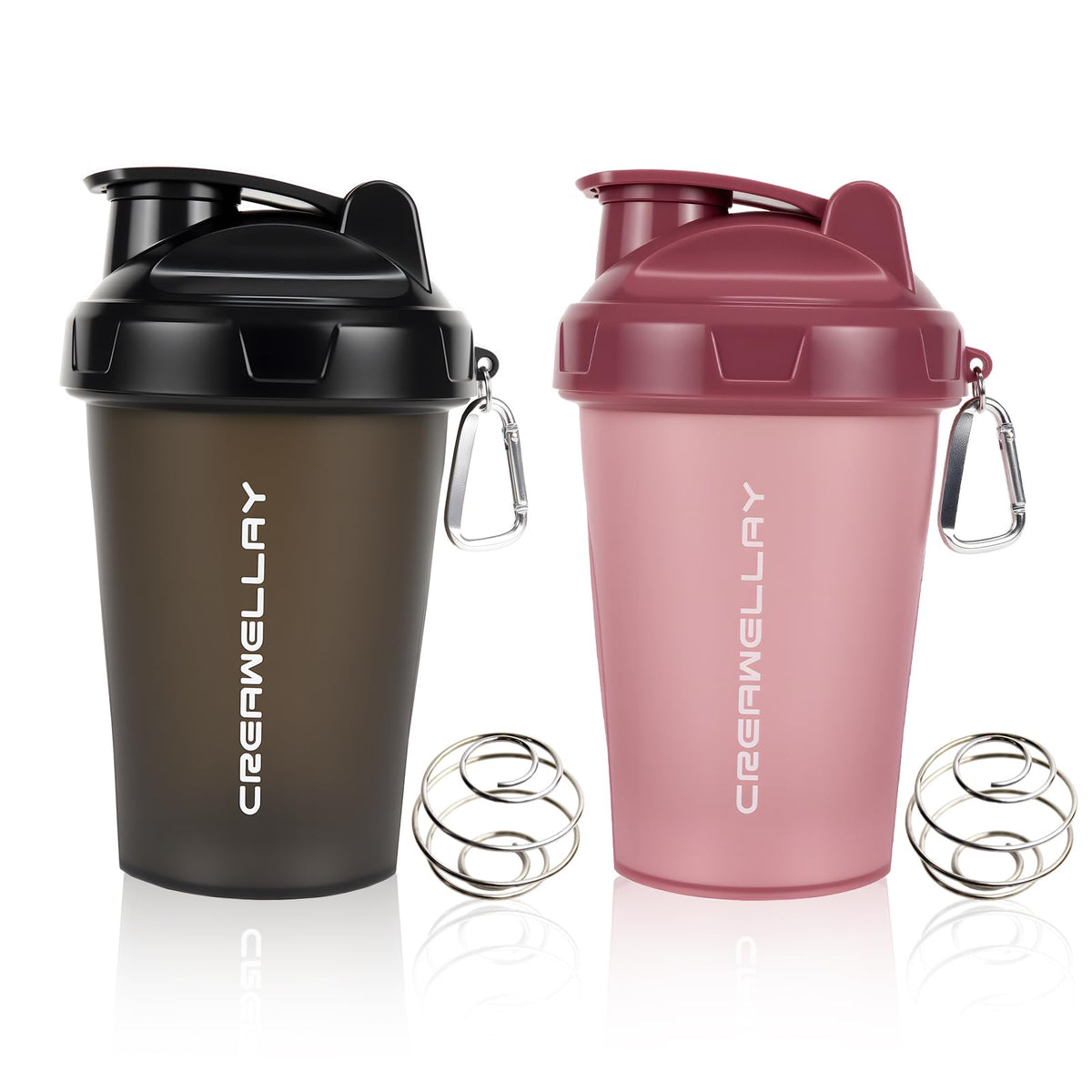 CREAWELLAY deux bouteilles shaker 17oz avec manche, pratique pour entraînement et boissons protéinées.