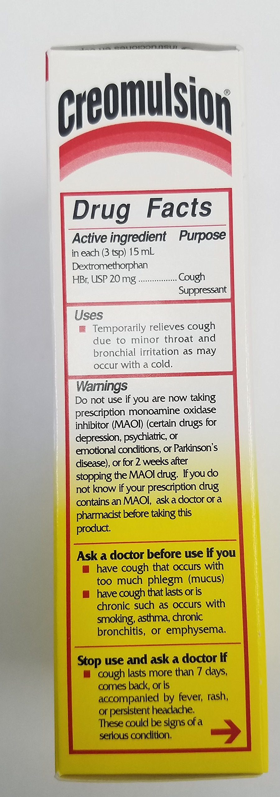 Contenu Creomulsion sans arômes artificiels, sans alcool, usage en toute sécurité.
