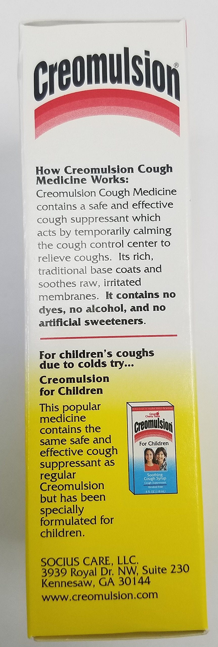 Étiquette Creomulsion originale, saveur traditionnelle sans alcool.
